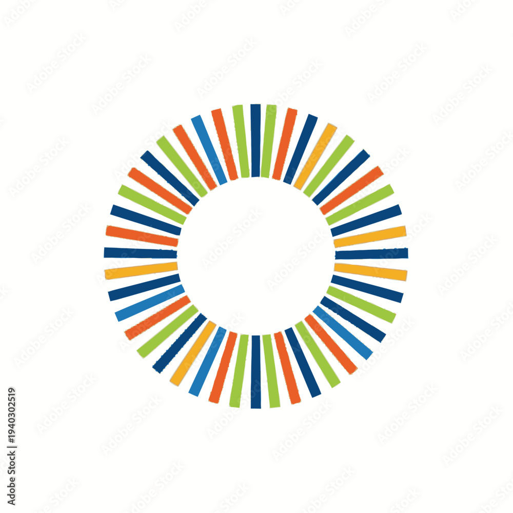 Fototapeta premium Colorful Striped Circular Pattern Design Element.