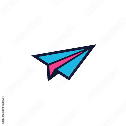Colorful Paper Plane Illustration Design Element.