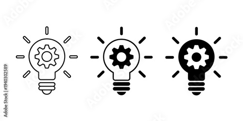 Light bulb icons with gear inside  creative thinking concept