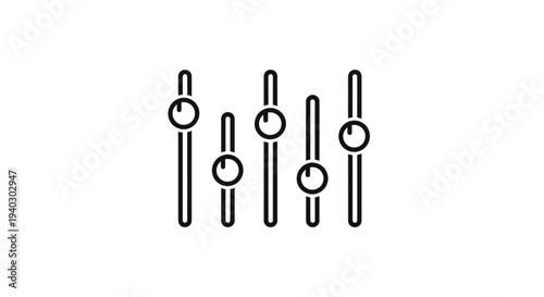 Audio Mixer Faders Icon: Sound Control, Equalizer, Volume Adjustment, Music Production