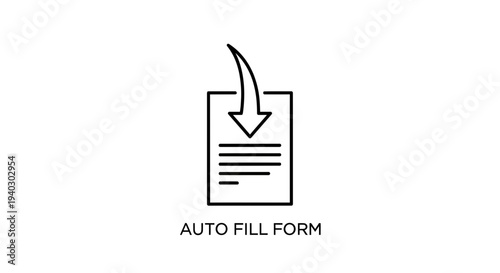 Auto Fill Form Icon: Automated Data Entry and Digital Document Completion