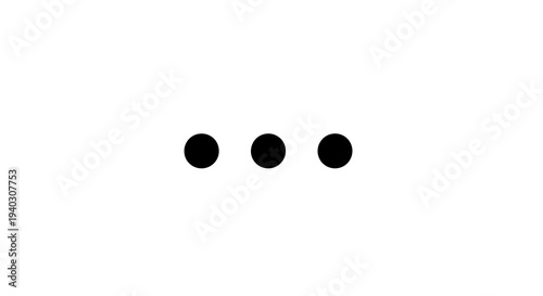 Three Black Dots on White Background - Minimalist Abstract Concept