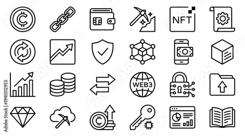 Set of  business and finance icons vector