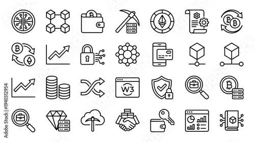Set of  business and finance icons vector