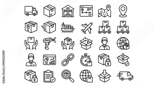 Set of  logistics icons vector