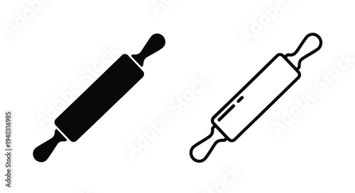 Two rolling pins in contrasting styles a minimalist silhouette