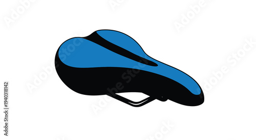 Blue bicycle seat isolated on a white background a striking silhouette