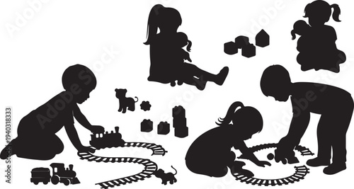 children silhouettes