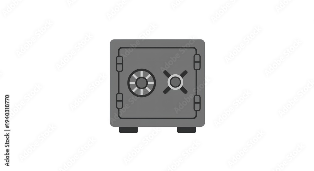Obraz premium Gray metal safe with combination lock.