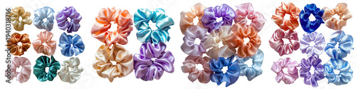 Silk Hair Scrunchies Pastel Colors