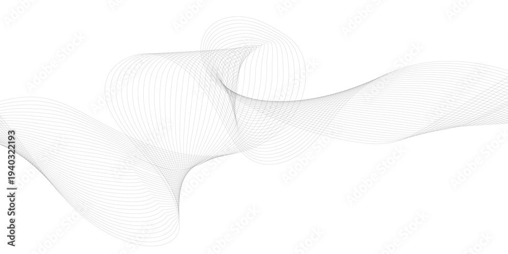 Fototapeta premium Dynamic flowing wave lines design element. Futuristic technology and sound wave pattern. Modern abstract glowing wave lines. Smooth curved wave lines. 