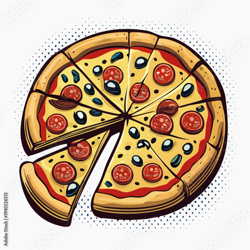 モッツァレラチーズとバジルのナポリピザのクローズアップ