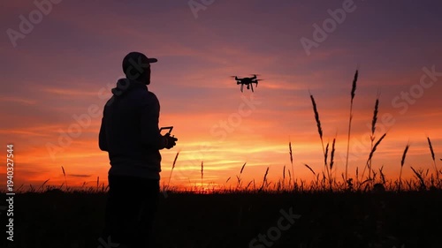 Drone Flight at Sunset