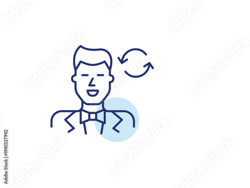 Groom and renew arrows. Wedding update, marriage data or status refreshed. Pixel perfect, editable stroke vector icon