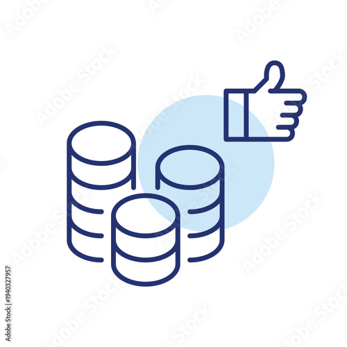 Stack of coins and like. Secure money and investments Pixel perfect, editable stroke vector icon