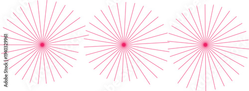 Radiant Pink Sunburst Rays emanating from a central point creating a sense of energy and light