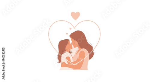 Mother and Child Embracing with Love and Affection.