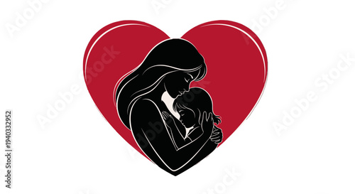 Mother breastfeeding baby with love and care illustration.
