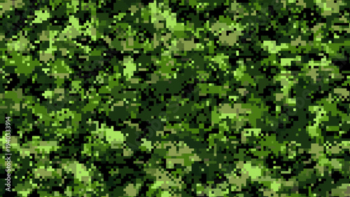 Aerial view of a camouflage pattern for military use in a digital environment