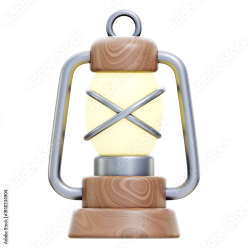 Vintage Lantern Illustration: An enchanting vintage lantern glows with a warm, inviting light, crafted with intricate wooden and metal details that evoke a sense of nostalgia. 