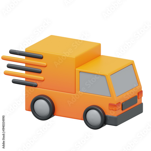 Express Delivery: A vibrant illustration of a speedy delivery truck, its form conveying speed and efficiency.