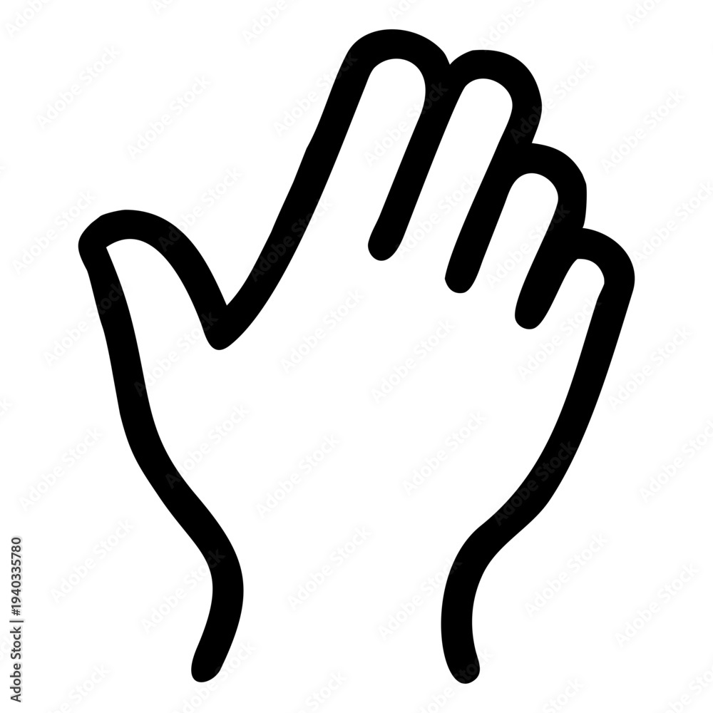 Obraz premium Open Hand Gesture: A simple, illustrative rendering of a human hand, presented in a clean, minimalist style. The open hand is the focal point, expressing a gesture of offering, greeting.