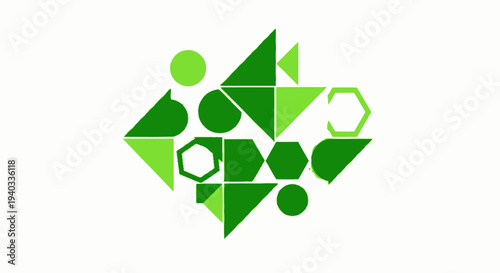A creative green recycling symbol formed from natural leaves and eco-friendly arrows representing a sustainable concept for environmental conservation and planet protection