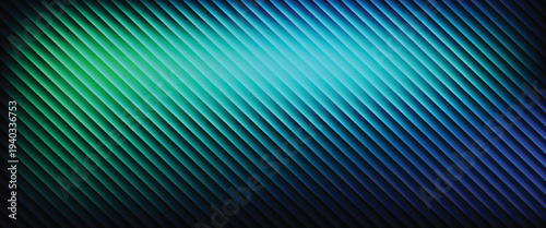 Futuristic neon texture with vibrant shades of blue green gradients and bright smooth fluted vertical lines. Bold dynamic design blending smooth tones and radiant colors for modern visual art project