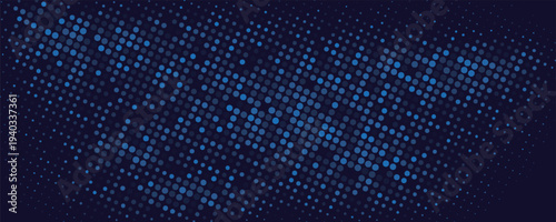 High speed dot moving technology concept. stripes halftone with blue light. speed movement pattern and motion blur over dark blue background. Vector Illustration.