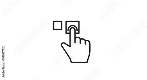 Hand pressing a button on a checklist, selection, choice, decision, task completion