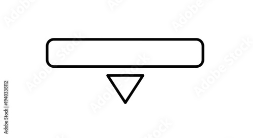 Minimalist Down Arrow Icon with Rounded Rectangle