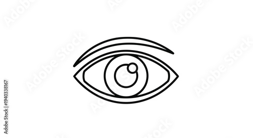 Minimalist Line Art Eye Icon: Vision, Sight, and Perception Symbol