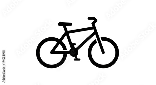 A minimalist illustration of a bicycle with sleek lines and simple shapes.