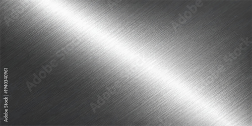 Brushed silver metallic steel texture background with shiny stainless metal plate surface and polished industrial pattern
