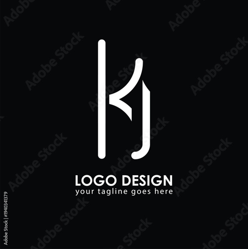 KJ KJ Logo Design, Creative Minimal Letter KJ KJ Monogram