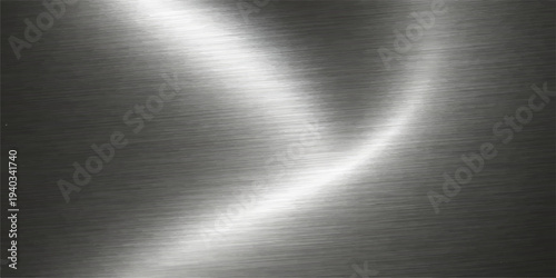 Brushed silver metal texture background with shiny stainless steel plate surface and smooth industrial metallic pattern