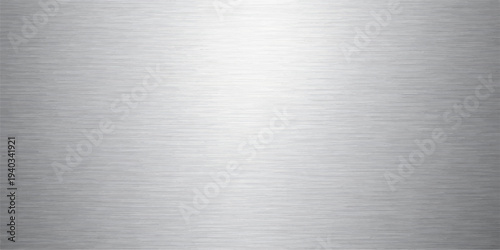 Brushed silver metal texture background with shiny stainless steel plate surface and industrial metallic pattern design