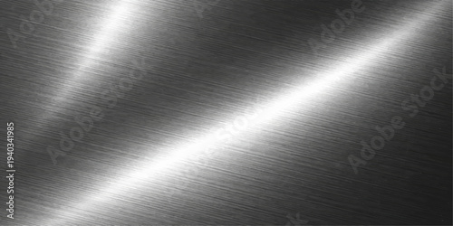 Brushed silver metal texture background with shiny stainless steel plate surface and polished industrial metallic pattern design