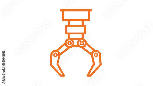 Mechanical Claw Gripper Machine Part Illustration.