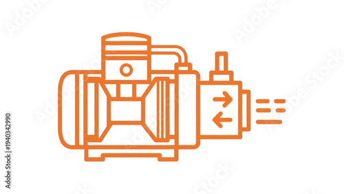 Hydraulic Pump Mechanical Device Illustration.