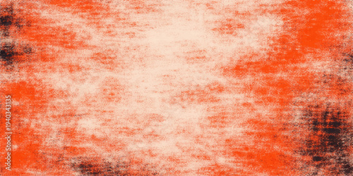 Vintage red grunge paint texture background on aged paper with smoky worn pattern design