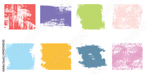 Vector colorful paint brush spots collection of artistic grungy. Grungy brushes collection. Vector black paint brush. permanent marker pen stroke set.