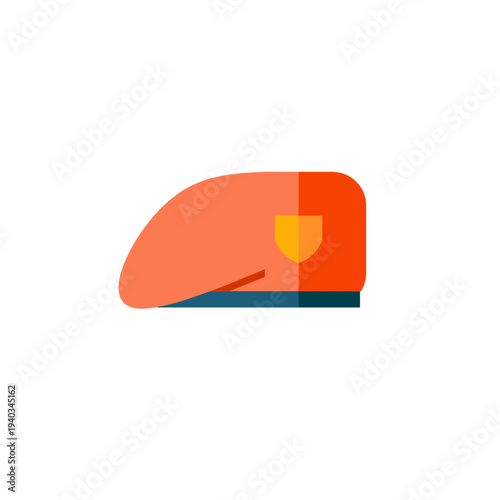 Military beret icon in flat vector style