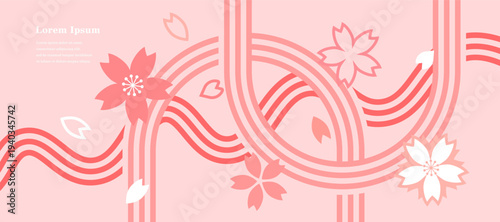 幾何学 抽象 桜 花 サークル 春 背景