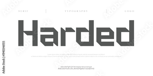 Harded, Creative digital abstract Modern Alphabet Font. Typography urban style fonts for technology, digital, movie logo design. vector illustration
