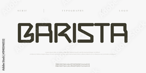 Barista, Creative digital abstract sport modern alphabet fonts. Typography technology electronic sport digital game music future creative font. vector illustration
