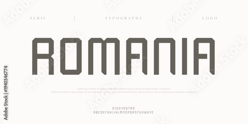 Romania, Creative digital abstract sport modern alphabet fonts. Typography bold typeface design for sport, technology, fashion, digital, future creative logo font. vector illustration
