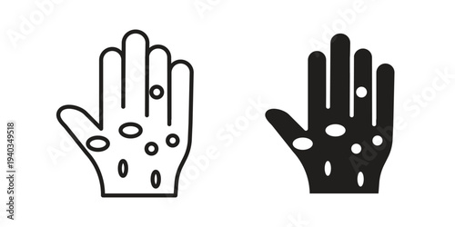 Rash hand icon Symbol for App and Web UI Design Vectors