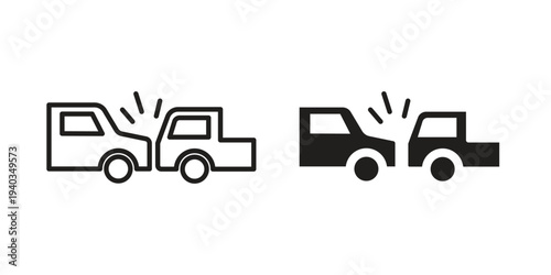 Rear end collision icon Symbol for App and Web UI Design Vectors