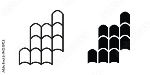 Roof tile icon Symbol for App and Web UI Design Vectors